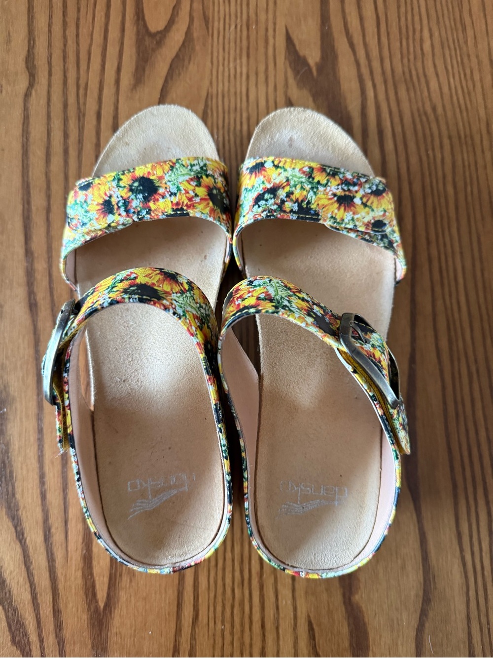 Dansko Sunflower Buckle Sandals - Yellow Multi